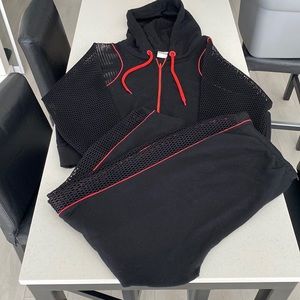 Good American - TWO PIECE SET - Mesh Sweatsuit